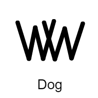 Letter W, Letter V, Teeth, lines